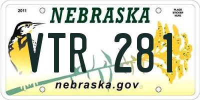 NE license plate VTR281