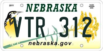 NE license plate VTR312