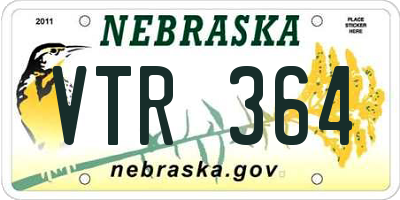 NE license plate VTR364