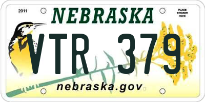 NE license plate VTR379