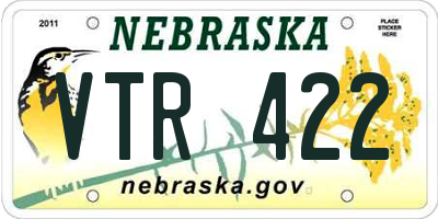 NE license plate VTR422