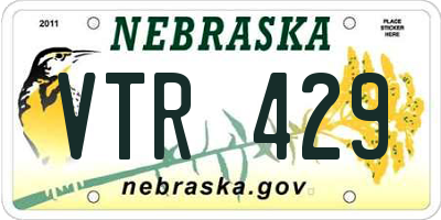 NE license plate VTR429