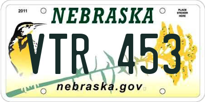 NE license plate VTR453