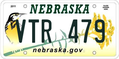 NE license plate VTR479