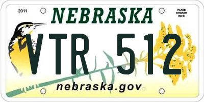 NE license plate VTR512