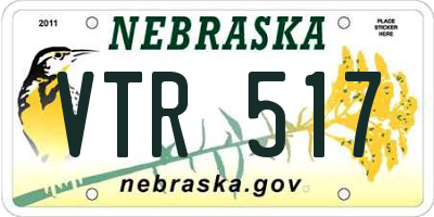 NE license plate VTR517