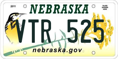 NE license plate VTR525