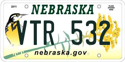 NE license plate VTR532