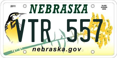 NE license plate VTR557