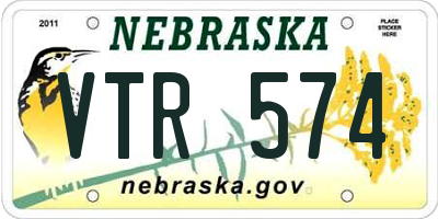 NE license plate VTR574