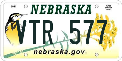 NE license plate VTR577