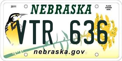 NE license plate VTR636