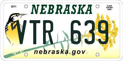 NE license plate VTR639