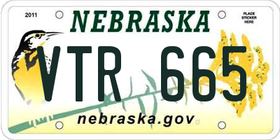 NE license plate VTR665