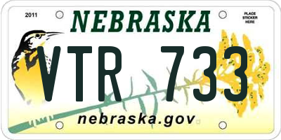 NE license plate VTR733