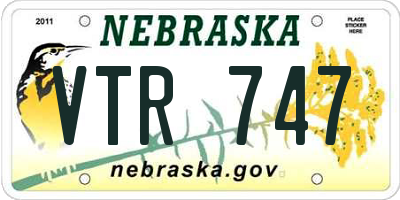 NE license plate VTR747