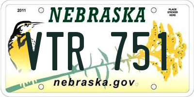 NE license plate VTR751
