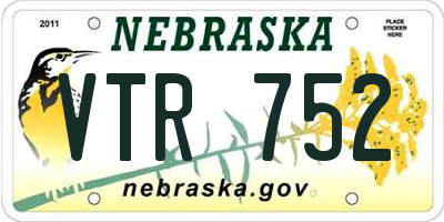NE license plate VTR752