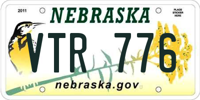 NE license plate VTR776