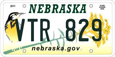 NE license plate VTR829