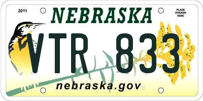 NE license plate VTR833