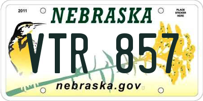NE license plate VTR857