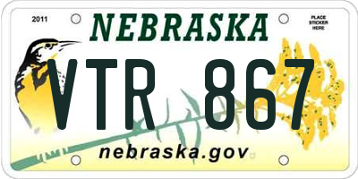 NE license plate VTR867