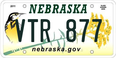 NE license plate VTR877