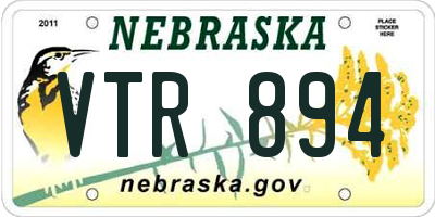 NE license plate VTR894