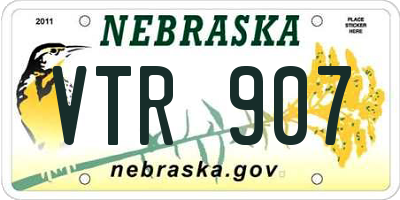 NE license plate VTR907