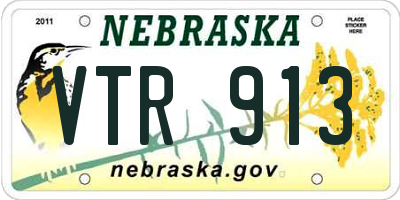 NE license plate VTR913