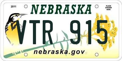 NE license plate VTR915