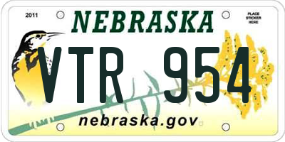 NE license plate VTR954