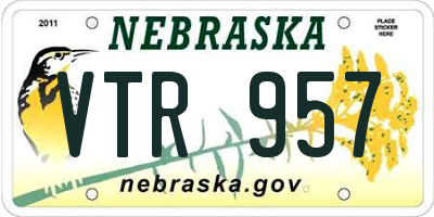 NE license plate VTR957