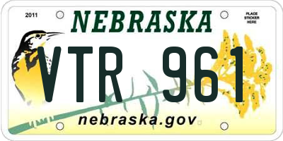 NE license plate VTR961