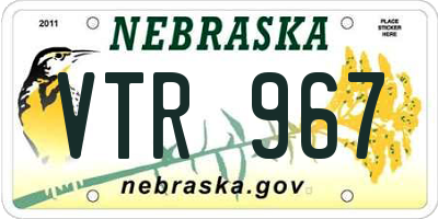 NE license plate VTR967