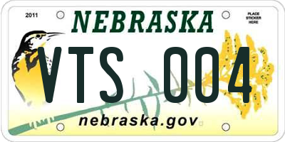 NE license plate VTS004