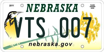 NE license plate VTS007