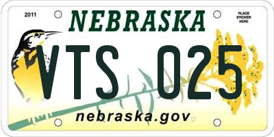 NE license plate VTS025