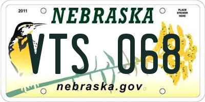 NE license plate VTS068