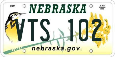 NE license plate VTS102