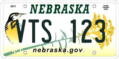 NE license plate VTS123