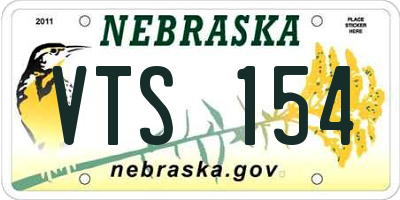 NE license plate VTS154