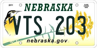 NE license plate VTS203