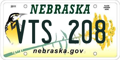 NE license plate VTS208