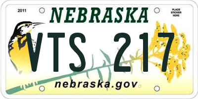 NE license plate VTS217
