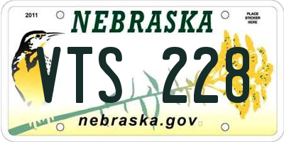 NE license plate VTS228