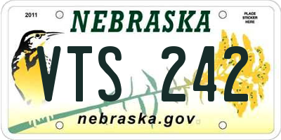 NE license plate VTS242