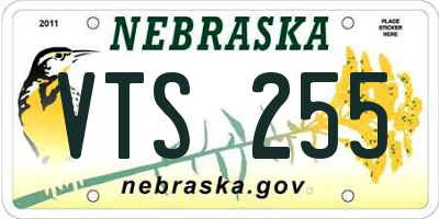 NE license plate VTS255