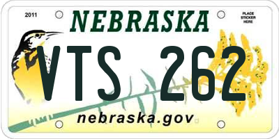NE license plate VTS262